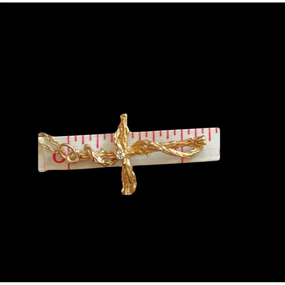Gold VINTAGE 14K Yellow Gold Chain & 14K Yellow Gold Cross ? - Picture 11 of 11